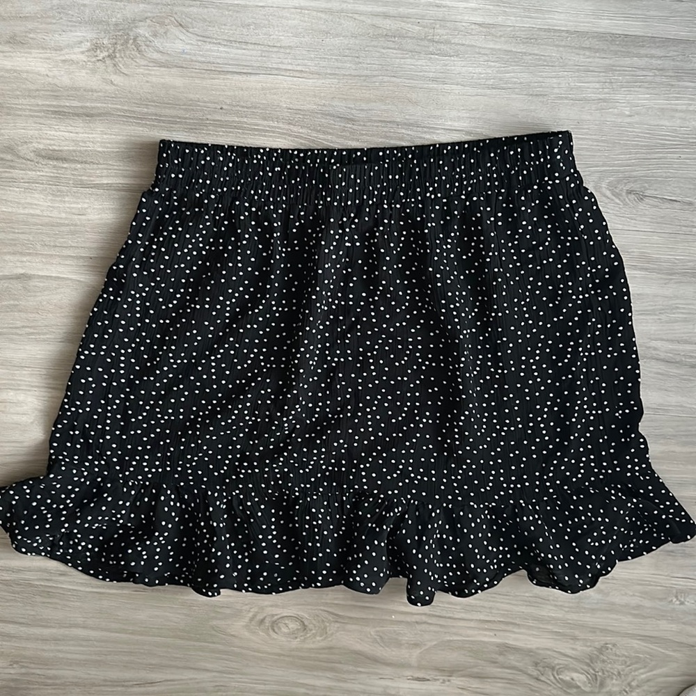 Ivy + Main Black and White Polka Dot Mini Skirt